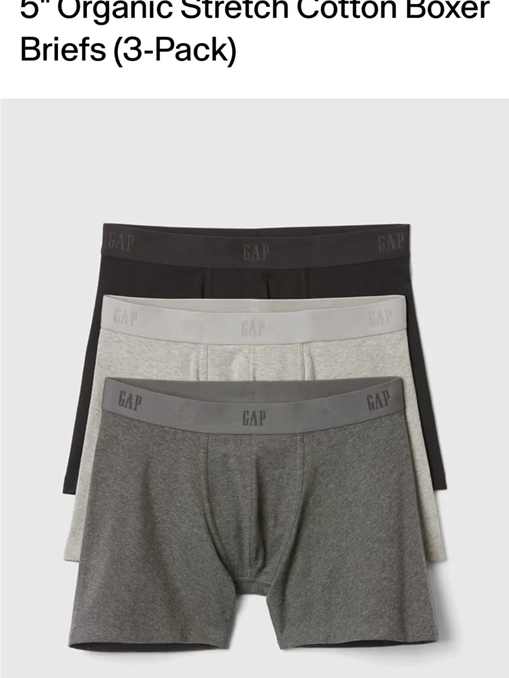 GAP Men's 3-Pack Boxer Briefs - Light Blue, Navy, Dark Navy